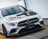 Mercedes Benz A-Class A220 (with sport-package bumper) Pre-facelift /A35 /A35L W177 2019 2020 2021 2022 2023 2024 with Aftermarket Parts - AE Front Lip Carbon Fiber from ArmorExtend